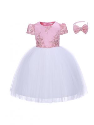 Girls Flower Feast Bow Party Dress