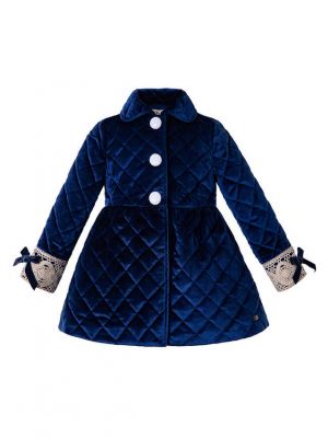 (Only Size 12Y) Royal Blue Diamond Pattern Winter Girls Coat