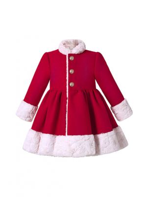 (USA ONLY)Autumn & Winter Girl Red Single-Breasted Coat