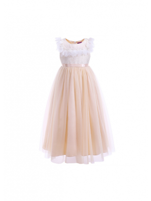 Girls Sleeveless Feather Dress 8-13 Years