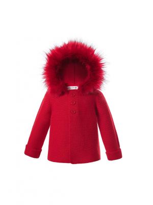Winter Warm Red baby Sweater Coat With Detachable Hat