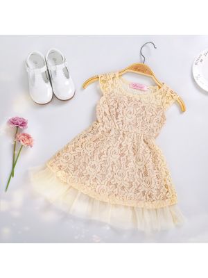 Lace Beige Flower Girls Party Dress