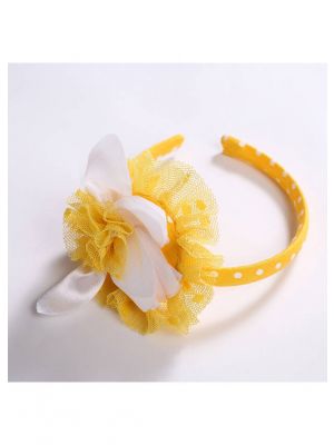 Yellow Flower White Dots Headband