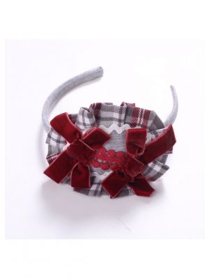 Cotton Bows Gray Headband