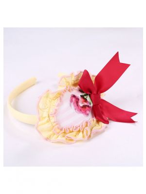 Yellow Headband with Red Bow