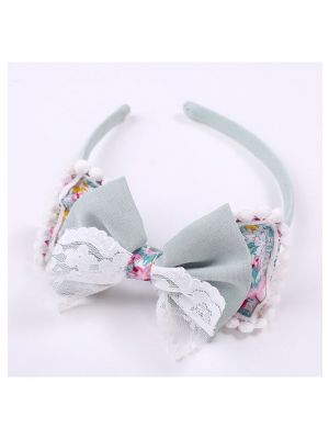 Lace Bow Celadon Headband