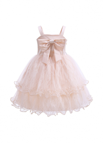 Girls Soft Pink Embroidery Party Dresses 3-8 Years
