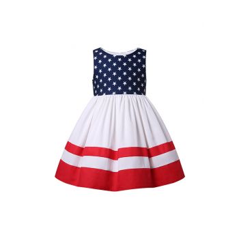 (PRE-ORDER)Girls Summer Swing Sleeveless July 4th Dresses