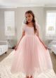 Pink Girls Tulle Bridesmaid Dress