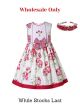 (Wholesale Only) Girls Red and White Floral Embroidery Dress