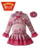 (Only 3Y-12Y) Rose Red Flower Printed Girl Dress With Headwear