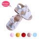 White Cute Girls Sandals Shoes With Handmade Bow-knot