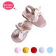 Camel Cute Girls Sandals Shoes With Handmade Bow-knot