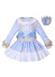 Blue Flower Girls Lace Dress + Headband