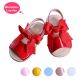 Red Cute Girls Sandals Shoes With Handmade Bow-knot