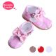 Pink Fashion Microfiber Leather Girls Sandals Shoes With Handmade Bow-knot