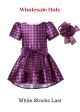 (Wholesale Only)Girls Fuchsia Houndstooth Dress