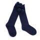 Girls Navy Blue Pom Pom Socks