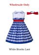 (Wholesale Only) Girls Blue Plaid Embroidery Dress