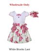(Wholesale Only) Girls White Embroidered Top + Floral Skirt