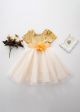 Girls Sequin Floral Belt Princess Dress