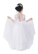 Flower Girls Lace Tulle Ball Gowns Dress with Bow-Knot for Wedding Princess