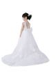 Girls Sleeveless Ball Gown Lace Flower Girls Dresses with Appliques Train
