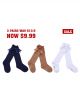 3 Pairs Bow-knot Knee-length Girls Socks(Nvay Blue, White, Camel)