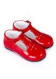 Red New Design Microfiber Leather Girls Hollow Shoes