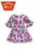 Sweet Kids Dress Girls With Strawberry Printed