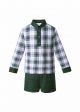 Green Grid Boys Clothing Sets