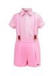 (ONLY Left 5Y 6Y 8Y ) Pink Grid Boy Clothing Set