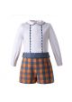 New Boys Cotton Sets With White Top + Orange Shorts