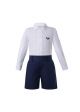 Boys Kids Clothing Boutique Summer Outfit White Polka Dot Shirt + Black Shorts