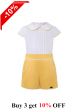 (ONLY 9-12M)Full Cotton Baby Boys Yellow Clothes Set