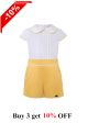 Full Cotton Baby Boys Yellow Clothes Set