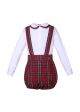 Babies Overalls Plaid Outfit for Toddler Winter Christmas