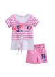 Girl Clothing Set Pink And White Stripe