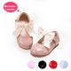 Camel Microfiber Leather Girls Shoes With Handmade Bow-knot 