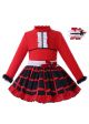 Red Plaid Girl Clothing Sets
