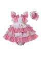 3 Pieces Babies Sweet Cute Bows Boutique LayeredOutfits +Sweet Bloomers + Hat