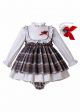 3 Pieces Babies Multi-color With Ruffle Collar Dress + Hand Headband