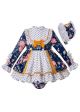 3 Pieces Boutique Babies Floral Rose With Back Bow Outfits + Floral Bloomers + Hat