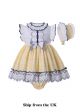 (UK ONLY)3 Pieces Babies Yellow Boutique Outfits + Cute Bloomers + Hat