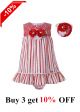 3 Pieces Babies Striped Princess Ruffles Outfit + Cute Bloomers + Hand Headband