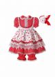 Strawberry & Bear Print Puff Sleeve Dress