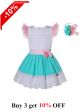 Spanish Style Casual Top + Skirt Set + Handmade Headband