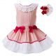 Red Sleeveless Bows Lace Girl Dress for Valentine's Day