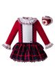 New New Arrival Red Plaid Dress With Headwear