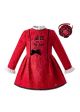 New Red Long Sleeve Dress With Bow + Headband